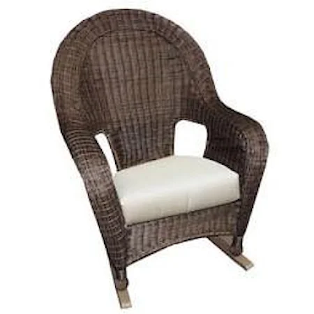 Casual High Back Rocker with Removable Cushion